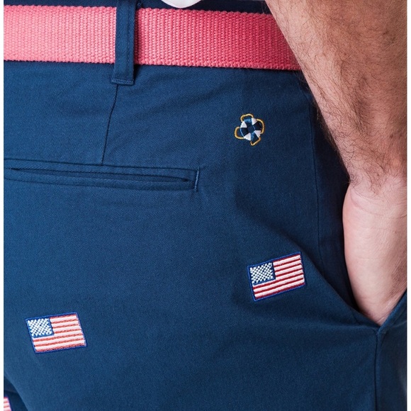Castaway Nantucket Island embroidered American flag shorts - Picture 2 of 5